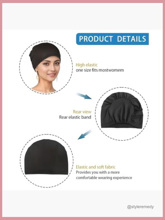 Stretchy Pre-Tied Turban Beanie Skull Cap for Hair Loss - 9 Pack main image 3